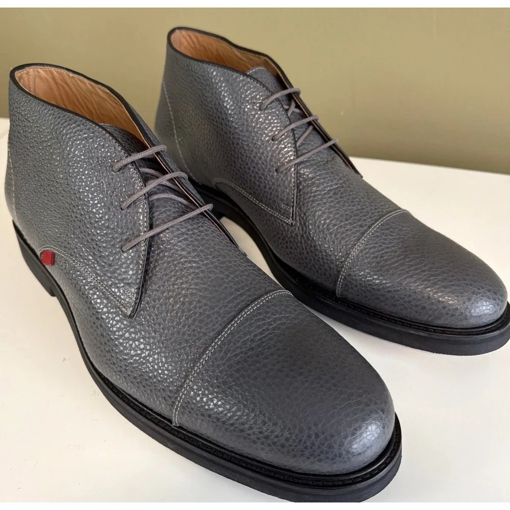 MARC JOSEPH NEW YORK Lenox Hill BOOTS MENS NEW SIZE 13 Gray Pebble Leather Chuka